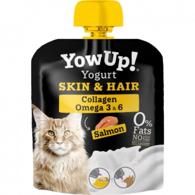 Yow Up Yogurt - יוגורט פרוביוטי לחתול Skin& Hair סלמון 85 גרם